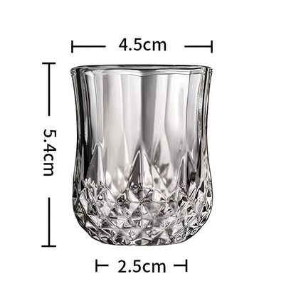 Whiskeygläser im 6er-Set – Vintage Mini-Gläser im Diamantschliff | Perfekt für Bar & Party