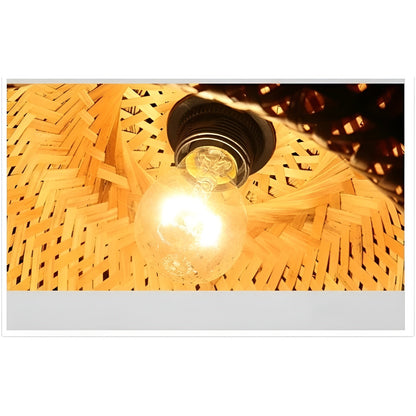 Rattan Taklampe – Dekorativ og Naturlig | Perfekt for Stue og Spisestue