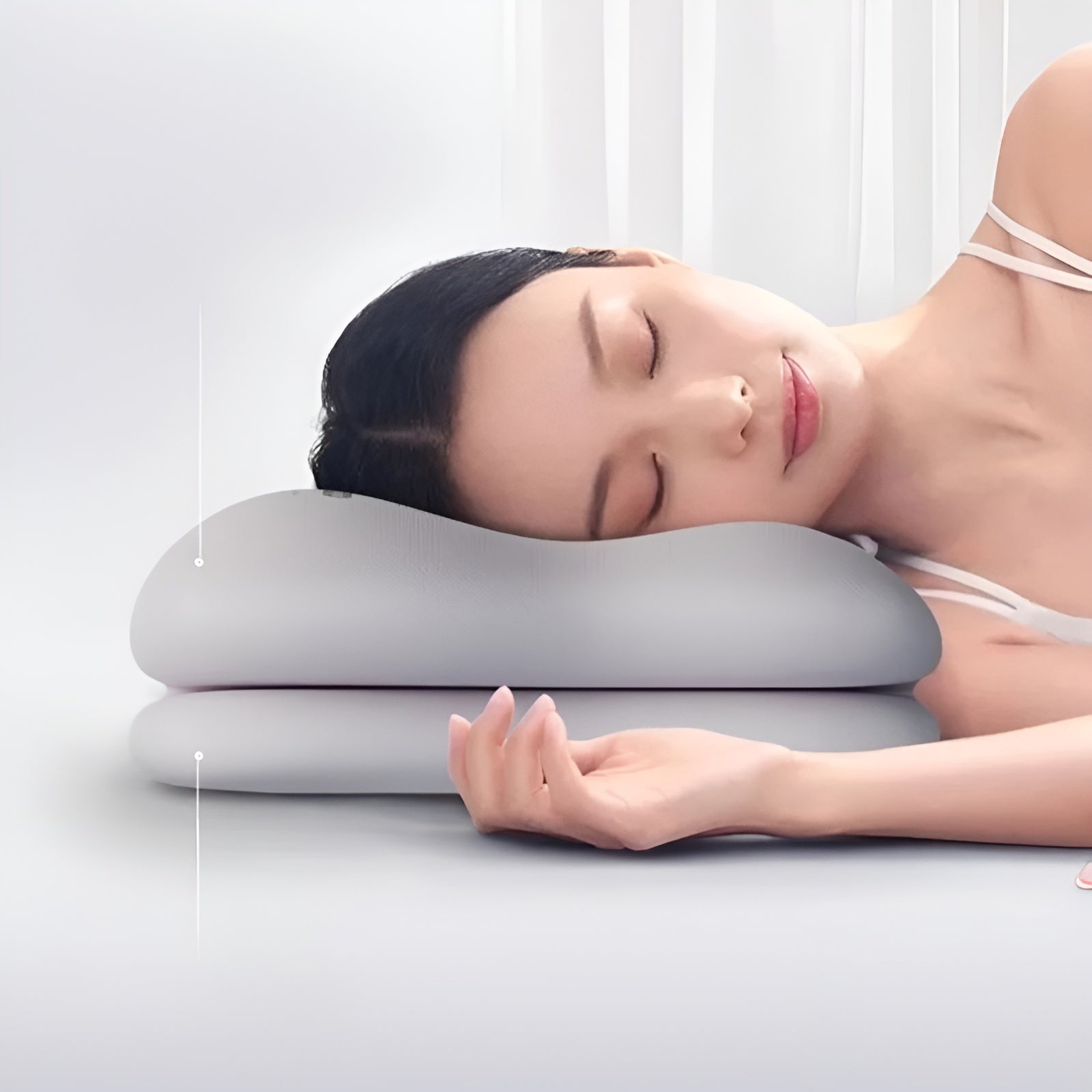 Ortopedisk Memory Foam-pute – Ergonomisk Støtte og Trykkavlastning | For Dyp og Avslappende Søvn - 50.5x30x10.5cm / Grå