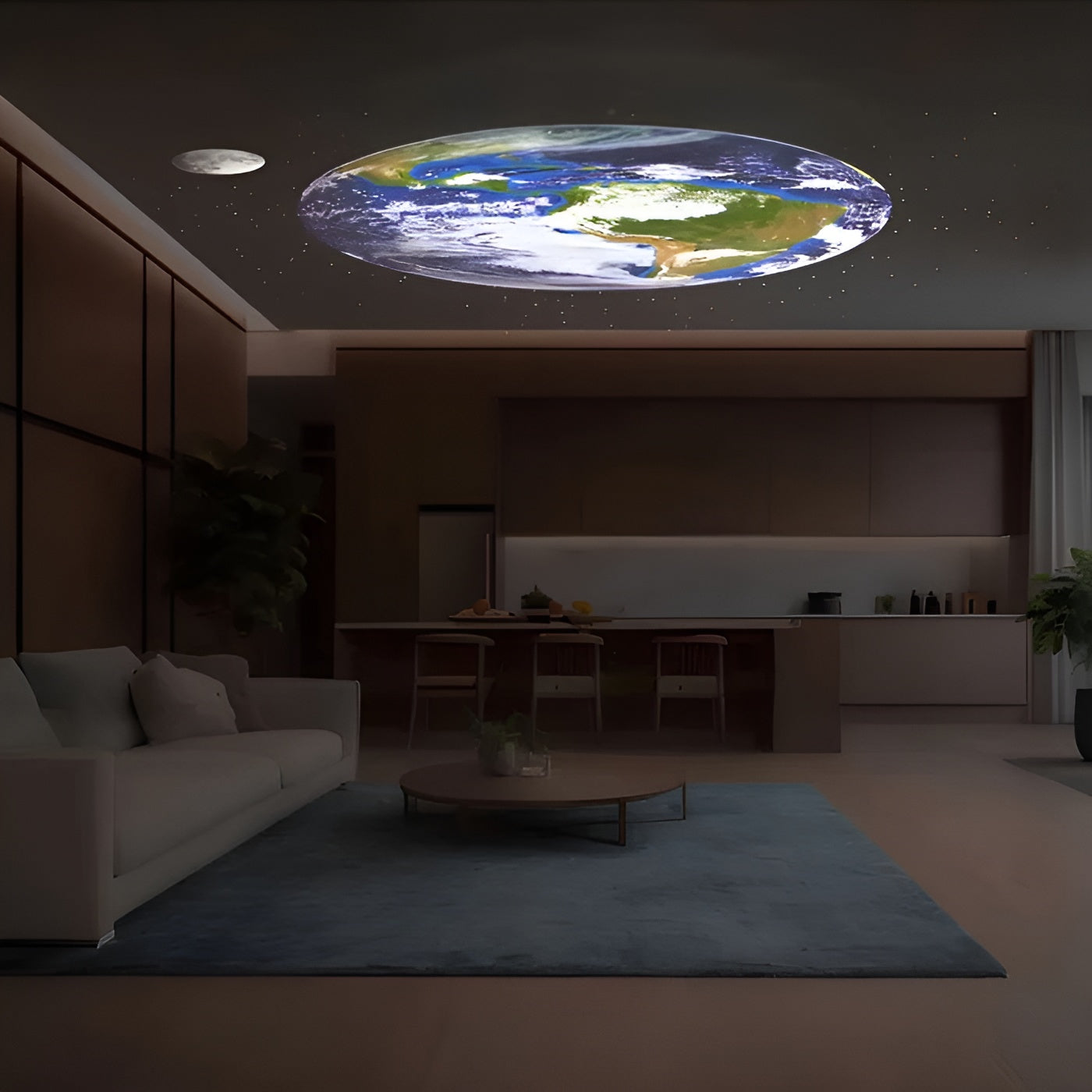 Månelampe med Stjerneprojeksjon – Stemningsfull LED-belysning | Perfekt for Soverom og Barnerom
