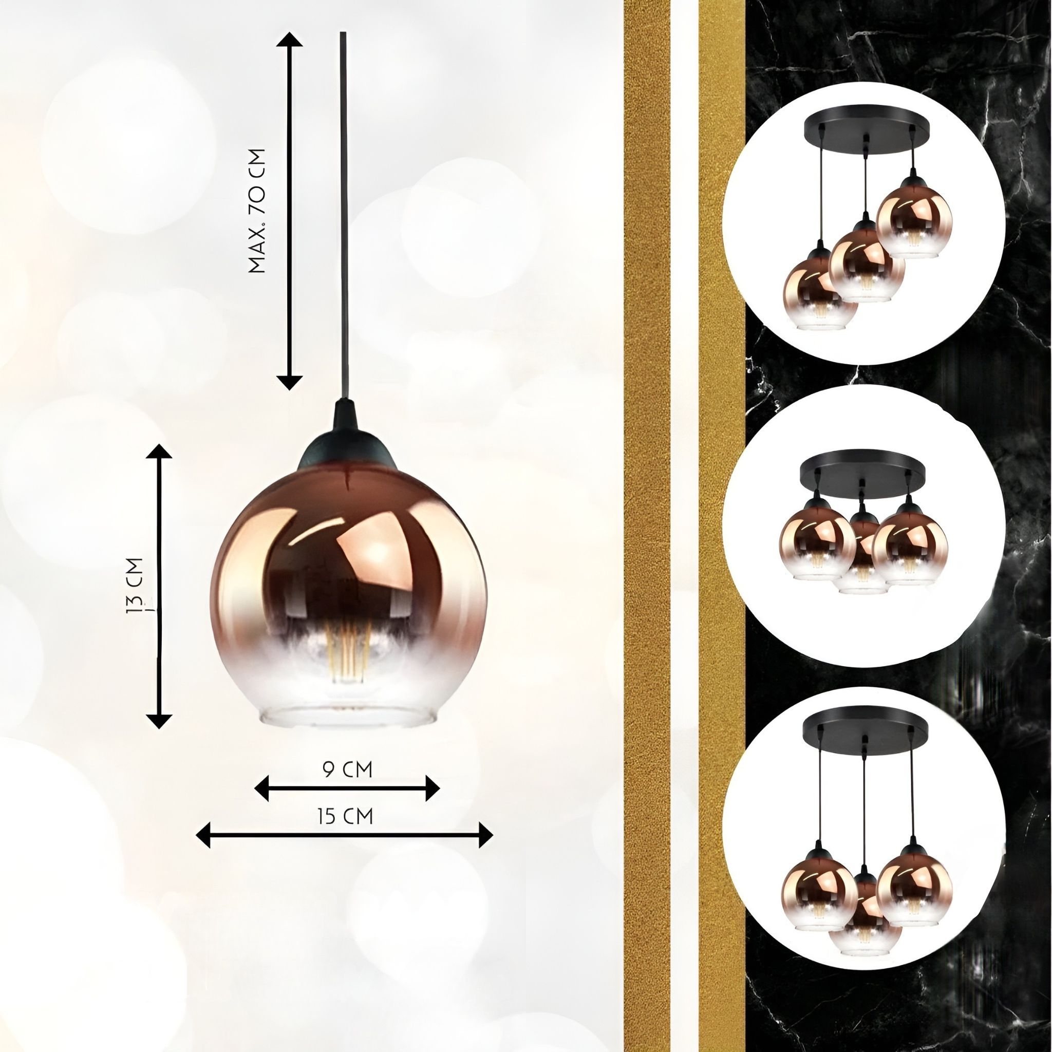 Glasspendellampe I Moderne Design – Elegant Belysning For Spisestue Og Stue | 1–5 Lys - Lysekroner