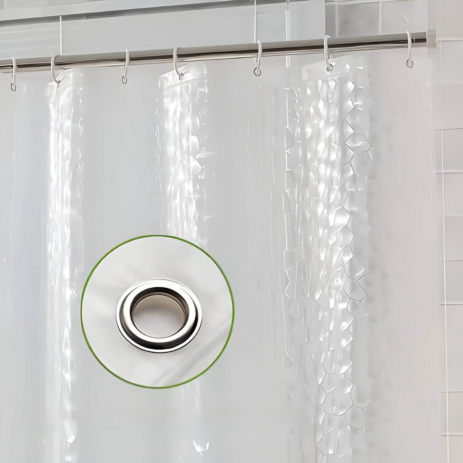 Dusjforheng med Vannmønster – Halvtransparent og Lettstelt | Moderne Dekor til Badet