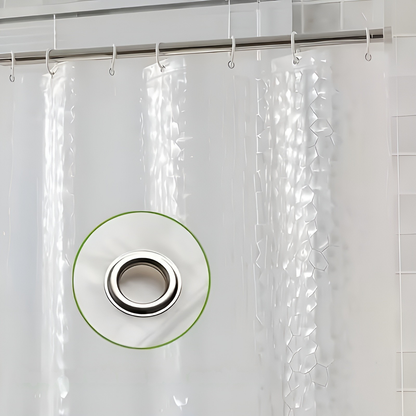 Dusjforheng med Vannmønster – Halvtransparent og Lettstelt | Moderne Dekor til Badet