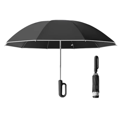 Omvendt Automatisk Paraply – Vindbestandig, Bred Refleksstripe | UV-beskyttelse, Regn og Sol