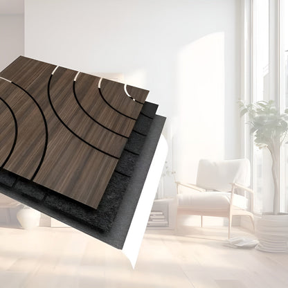 Akustiske Veggpaneler 4-pk – Lyddempende og Moderne | Perfekt for Hjemmekontor og Stue - Trebeis / 4 Pakker - Tapet