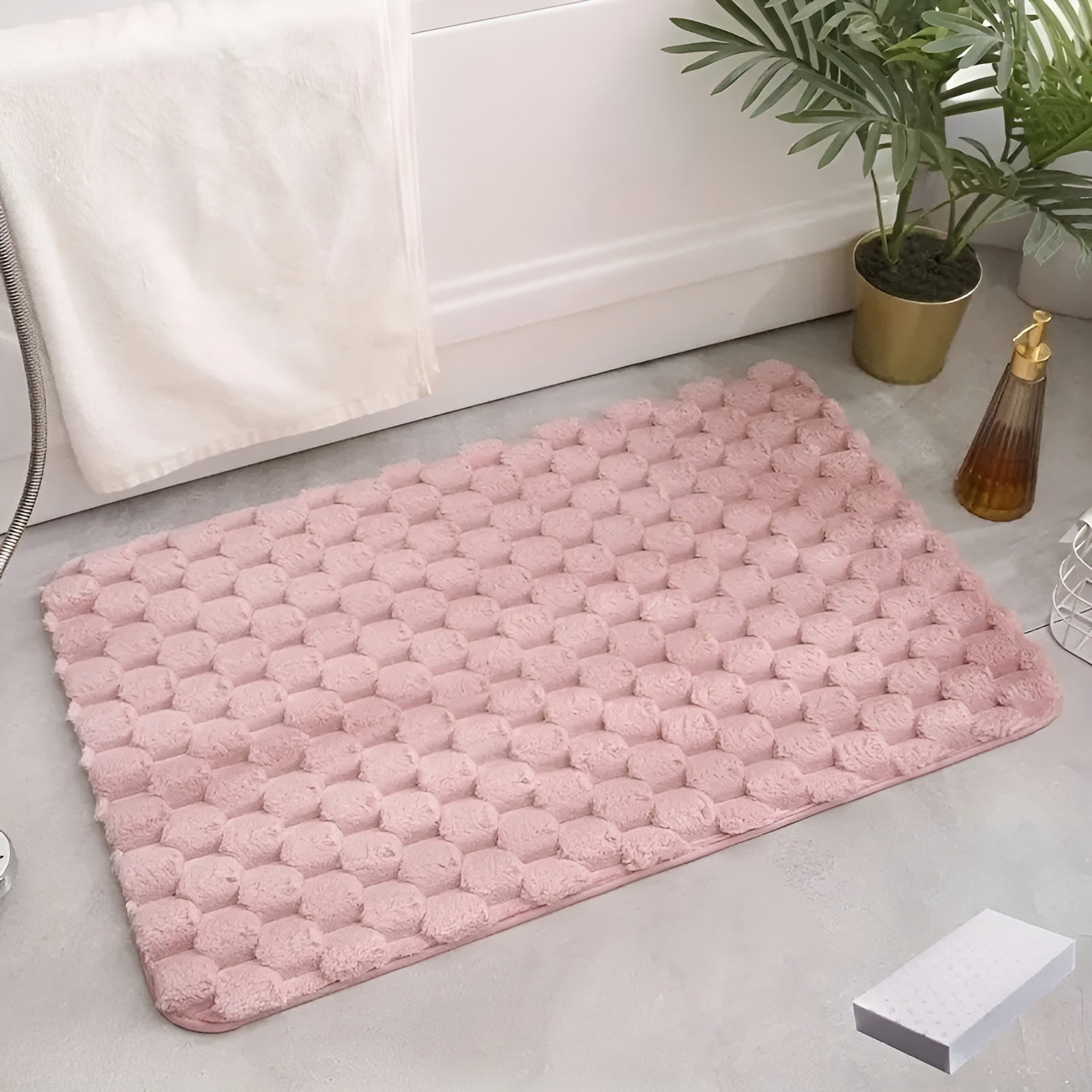 Sklisikker badematte med Minneskum – Ekstra myk og sklisikker | Ideell for Baderom, Soverom og Seng