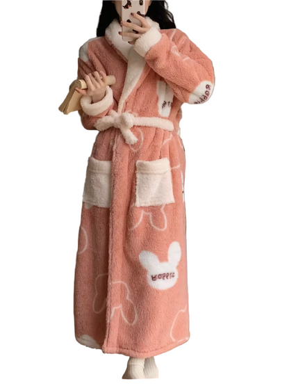 Dame Morgenkåpe i Plysj – Myk, Varm og Koselig | Perfekt for Vinteren