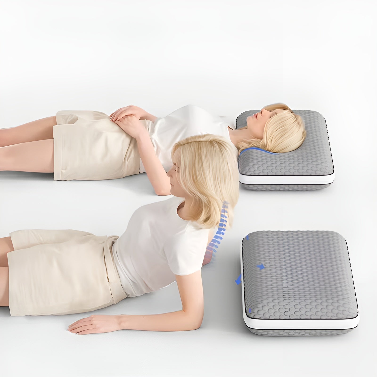 Ergonomisk Pute Med Kjølefiber – Begge Sider & Pustende | Ideell For De Som Sover På Ryggen, Siden Eller Magen