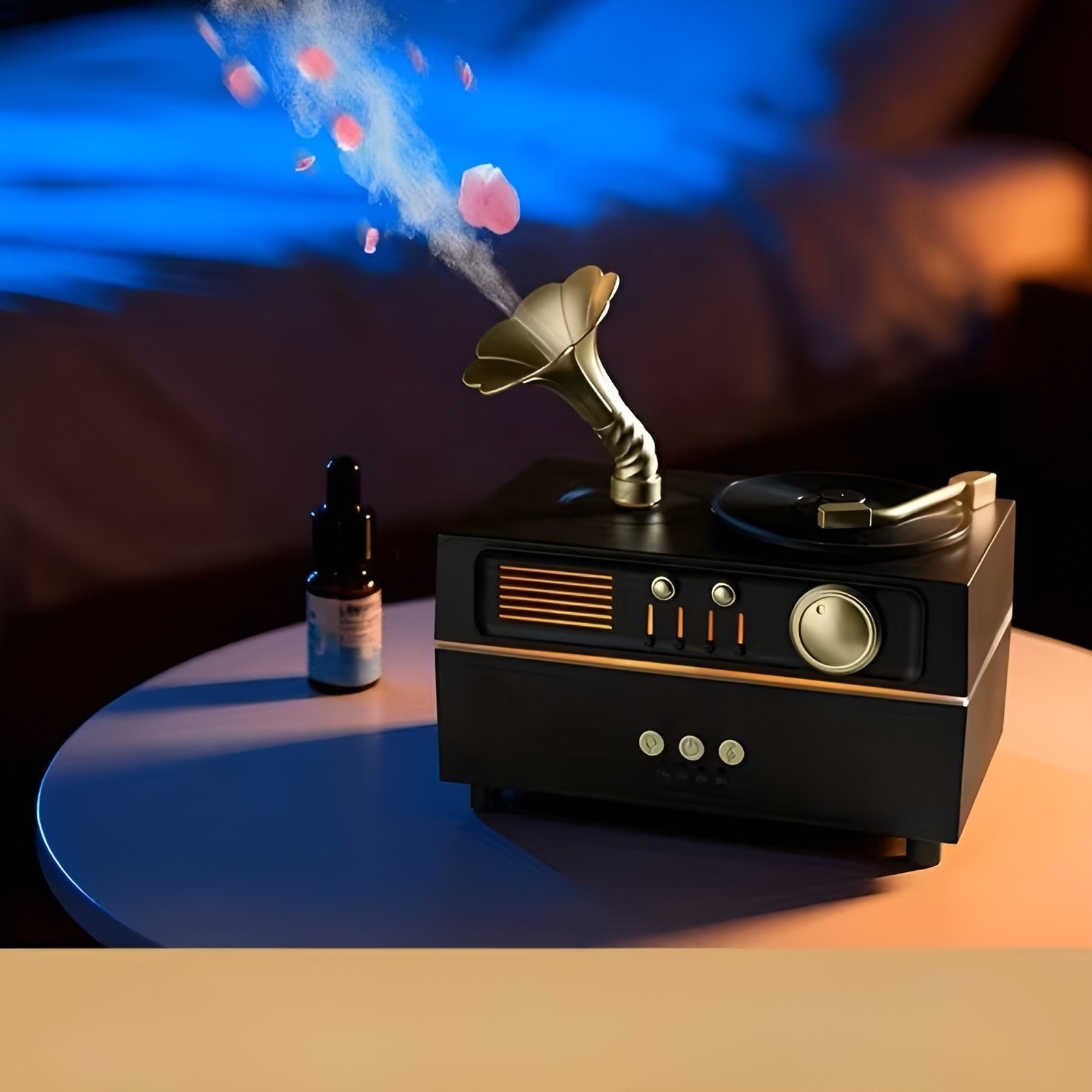 Aromadiffusor I Vintage-design – Dreiebart Tåkeutløp Og 7-farget Stemningsbelysning | Usb-luftfukter Med Timerfunksjon