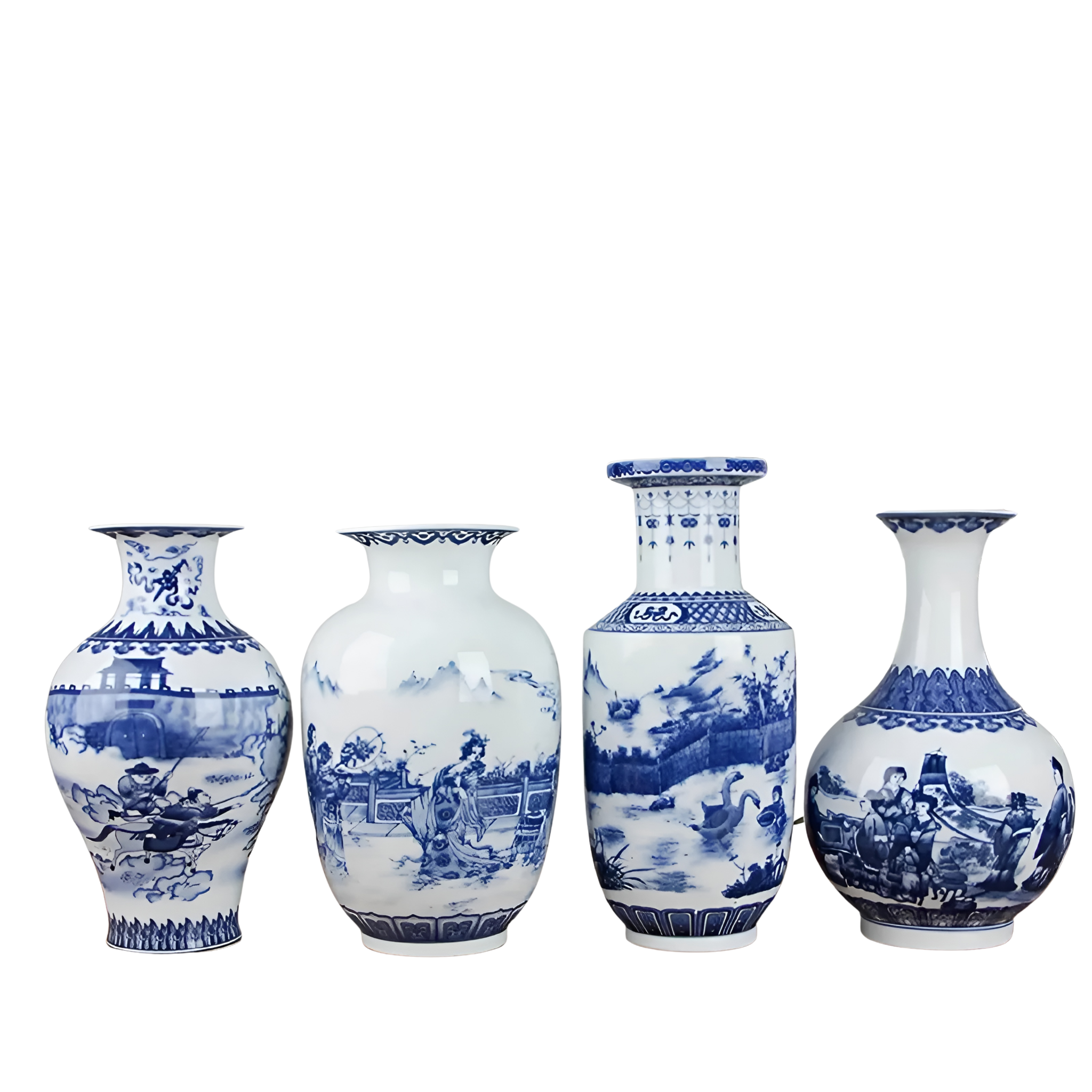Klassische blau-weiße Keramikvase im China-Stil – Antikes Design für stilvolle Wohnakzente