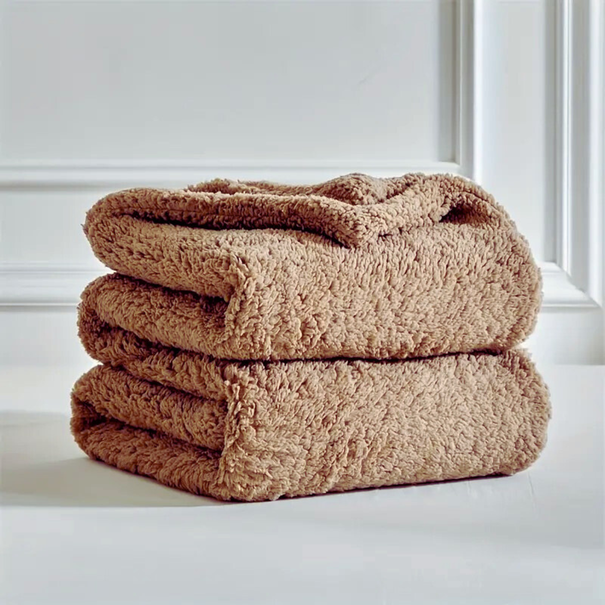 DoubleCozy Pledd – Avslappet Dobbeltsidig Sherpa-fleecepledd