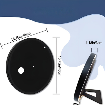 Moderne Veggklokke Uten Tikking – Lydløs Og Med Stort Display | Usb-drevet Og Stilig Design - Svart ikke-pekende klokke