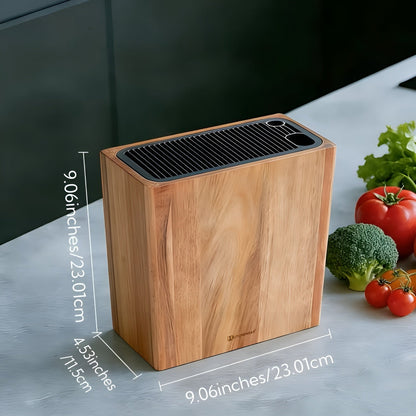 Knivblokk Med Knivspor – Solid Knivoppbevaring I Tre, Knivholder Til Benkeplaten Med Bladbeskyttelse