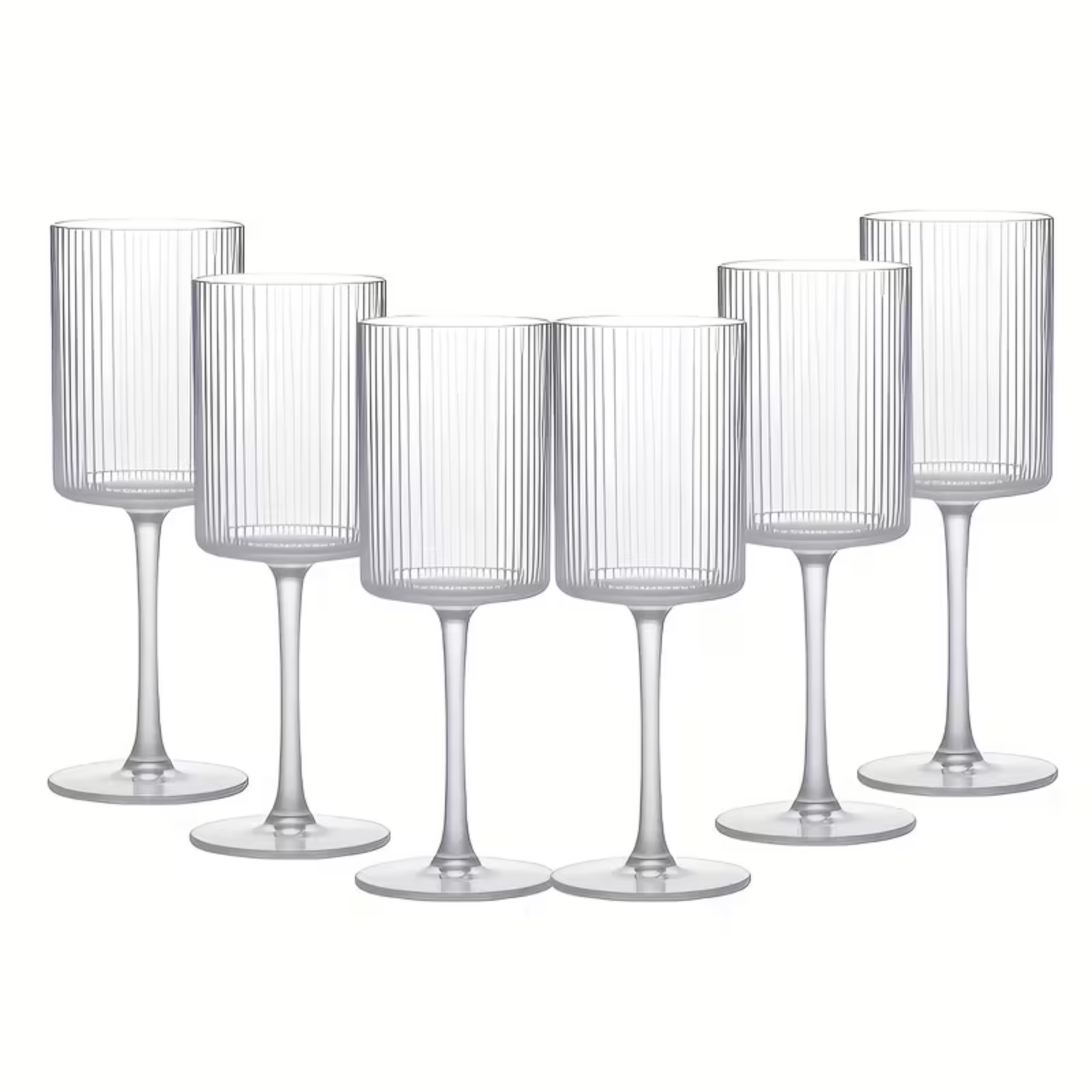 Krystallglass Med Vintage-Riller – Gjennomsiktig Og Dekorativt | Elegant Glass Til Hverdagsbruk Og Borddekking