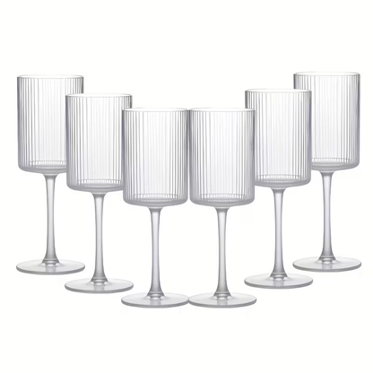 Krystallglass Med Vintage-Riller – Gjennomsiktig Og Dekorativt | Elegant Glass Til Hverdagsbruk Og Borddekking