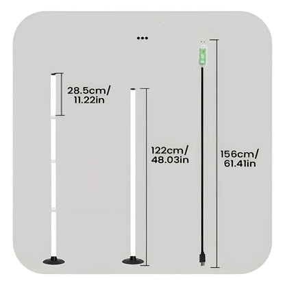 LED-Gulvlampe med RGBICB-fargeendring – Moderne Aluminiumslampe med App og fjernkontroll | Dimmbar stemningsbelysning for Hjemmet Ditt