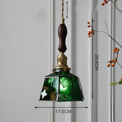 Europeisk Vintage Pendellampe – Stilig LED-pendellampe i tre og kobber | Med glasskuppel i design for stue og spisestue
