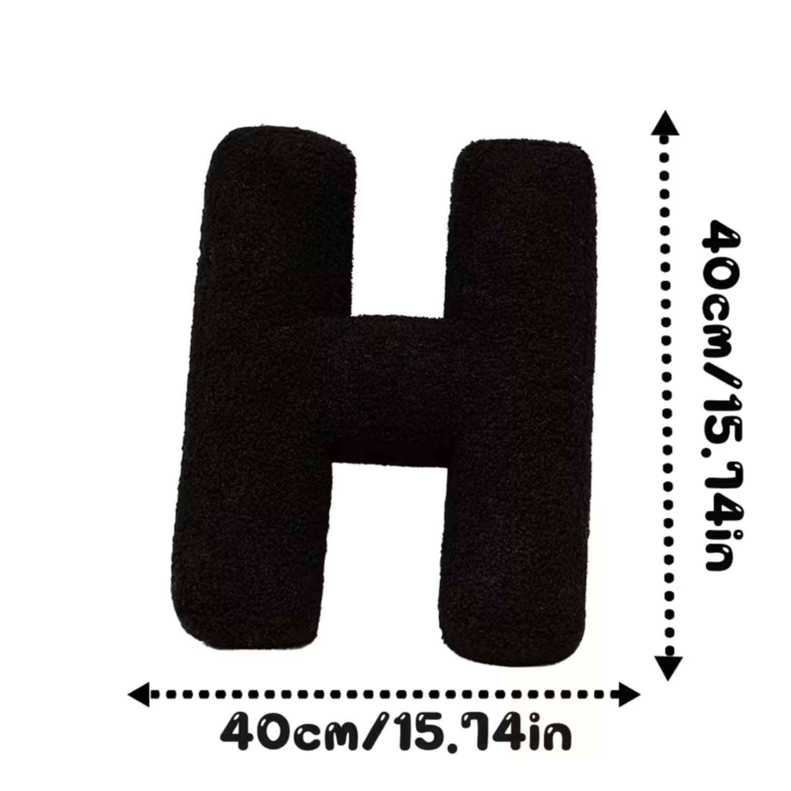 Pyntepute med Sorte Bokstaver – Myk og Fritt Kombinerbar | Dekorativ for Sofa og Seng