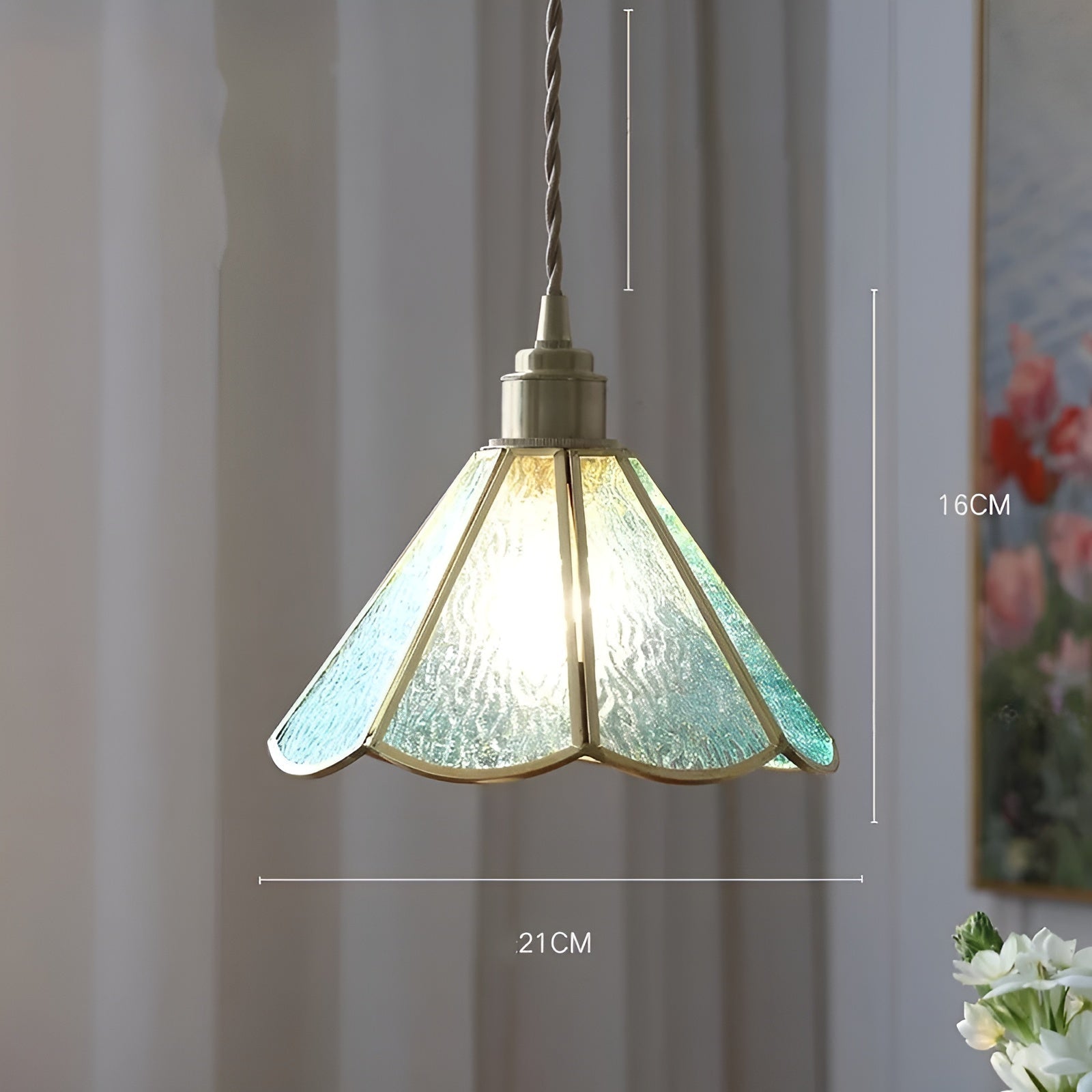 Europeisk Vintage Pendellampe – Stilig LED-pendellampe i tre og kobber | Med glasskuppel i design for stue og spisestue