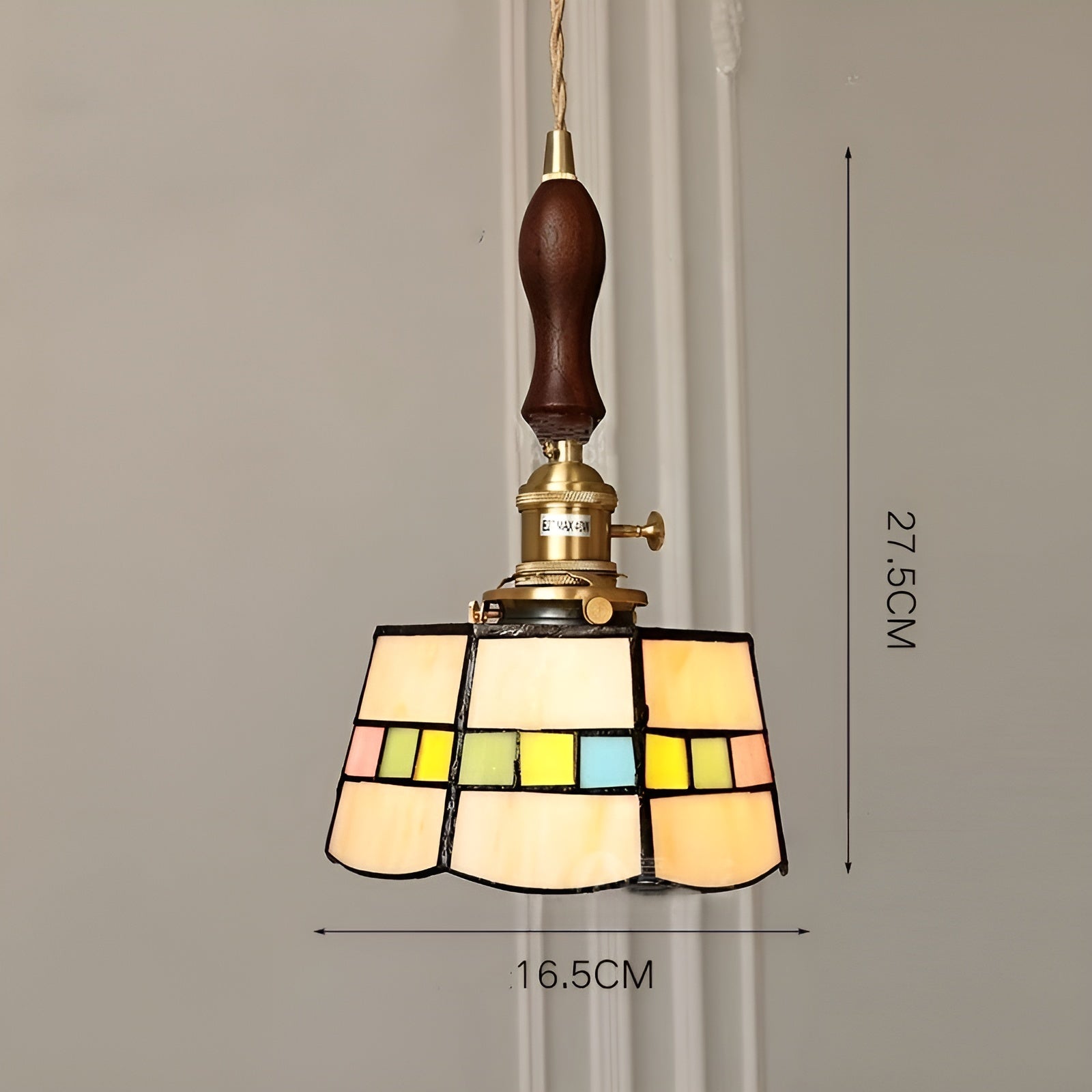 Europeisk Vintage Pendellampe – Stilig LED-pendellampe i tre og kobber | Med glasskuppel i design for stue og spisestue