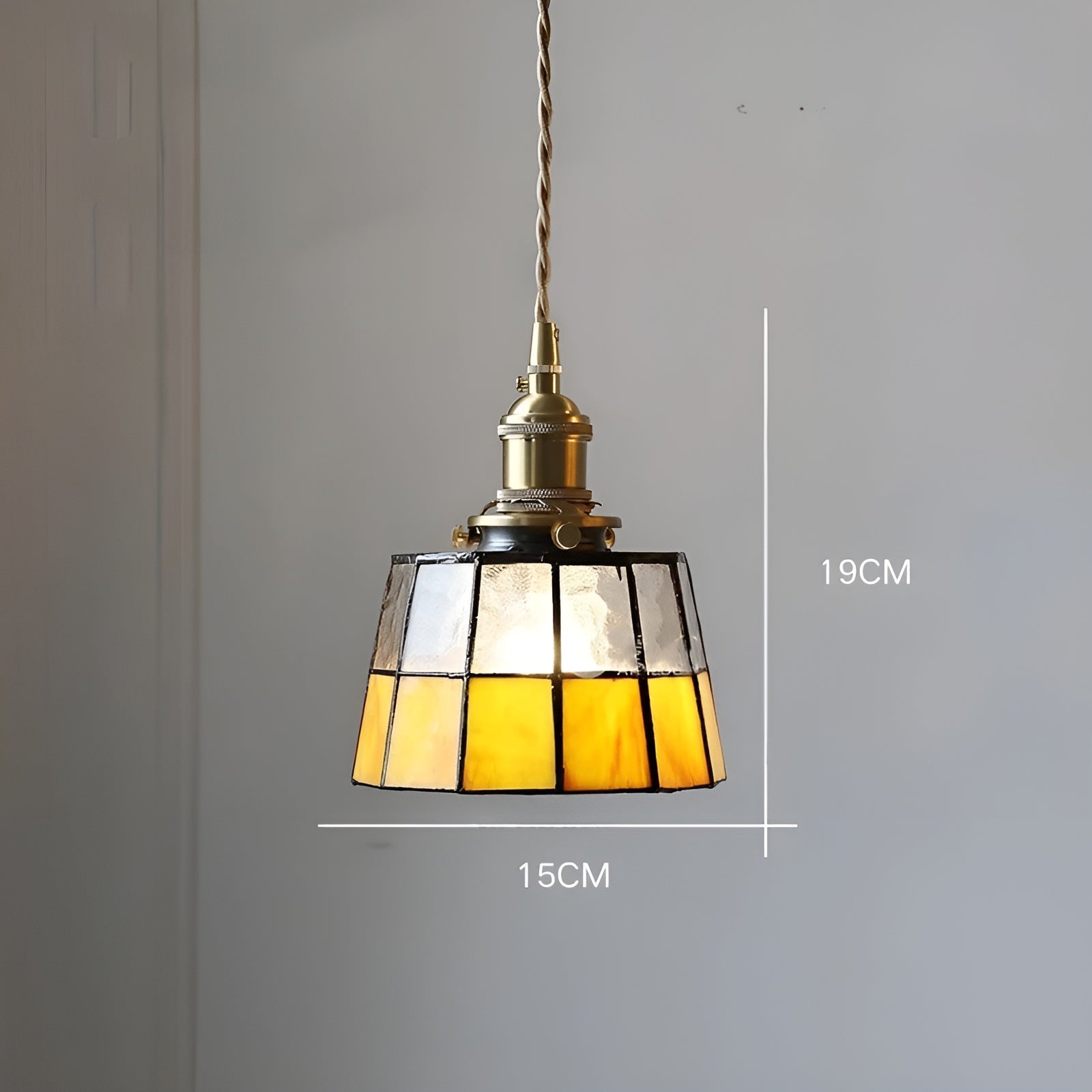 Europeisk Vintage Pendellampe – Stilig LED-pendellampe i tre og kobber | Med glasskuppel i design for stue og spisestue