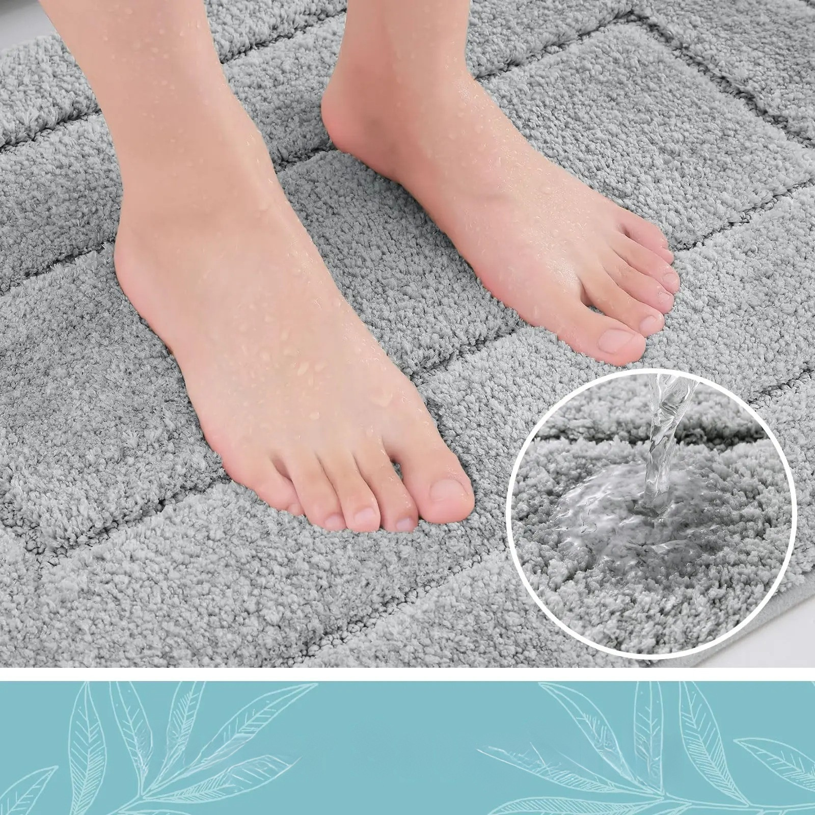 Badematte i Mikrofiber – Sklisikker og Vaskbar | Myk og Suger Godt til Bad og Dusj