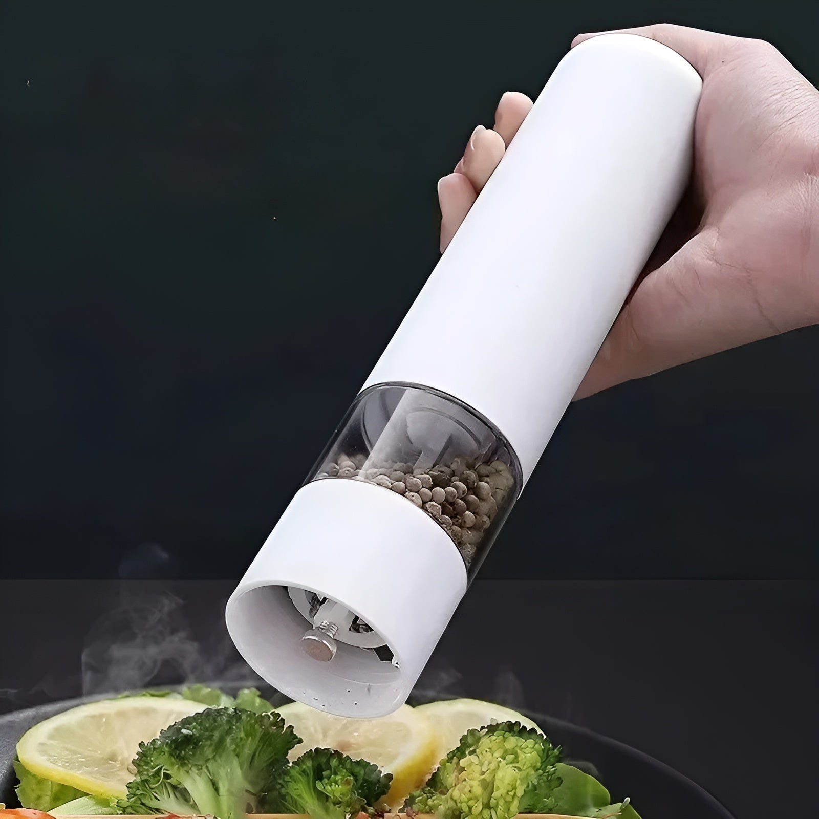 Elektrisk Krydderkvern – Justerbar og Allsidig | Perfekt for Salt, Pepper og Urter