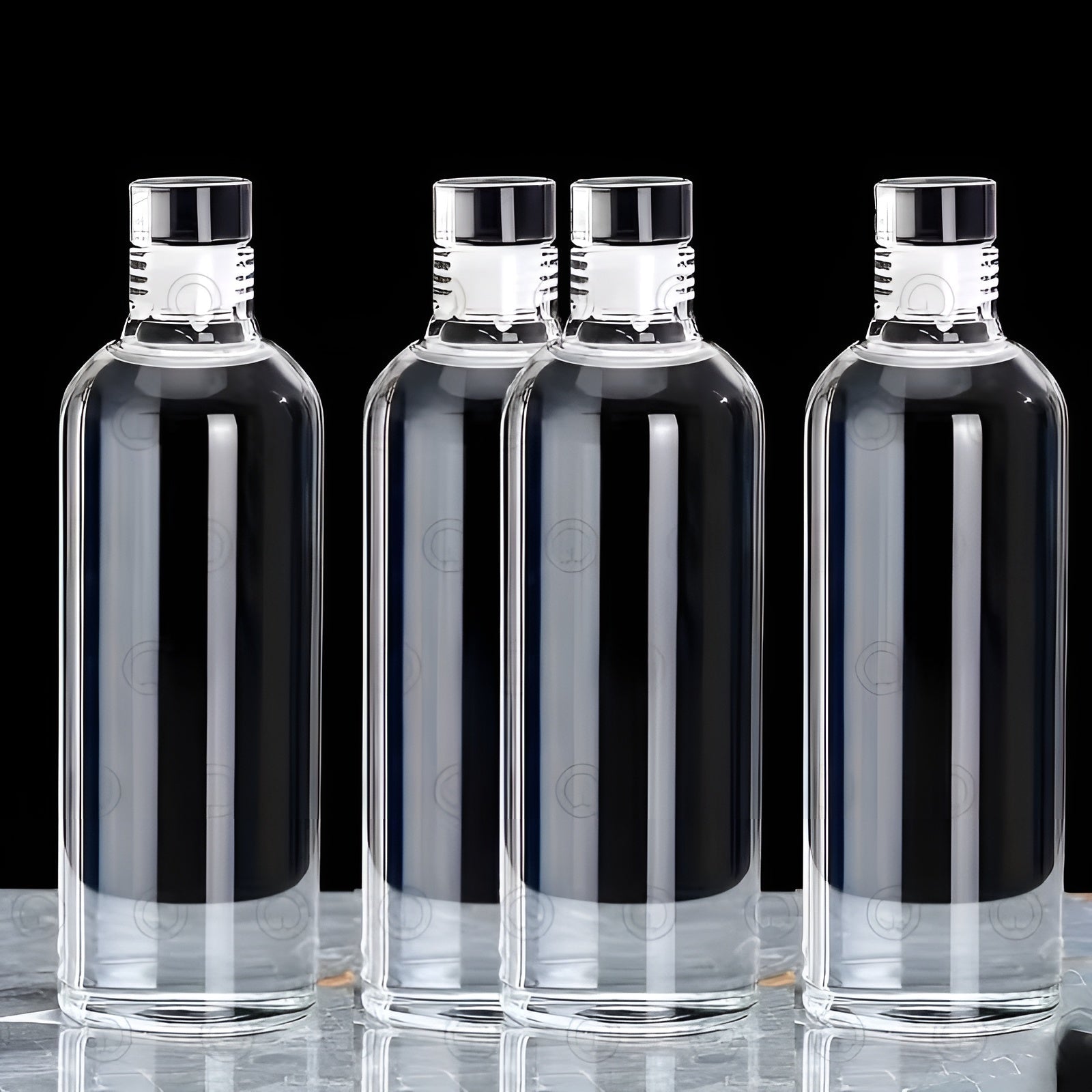 Drikkeflaske i Borosilikatglass – Lekkasjesikker og Lett | Perfekt for Kaffe Te og På Farten - 4 Stk - Vannflasker