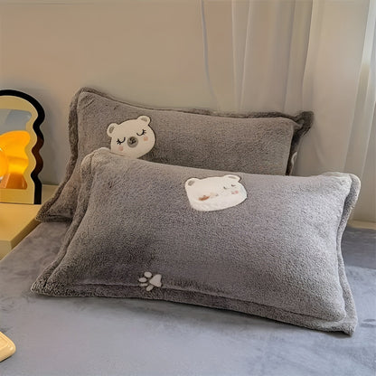 Sengetøysett med Bjørnemotiv – Mykt og Koselig | 3-delt Sett med Dynetrekk og Putetrekk, Perfekt for Soverommet