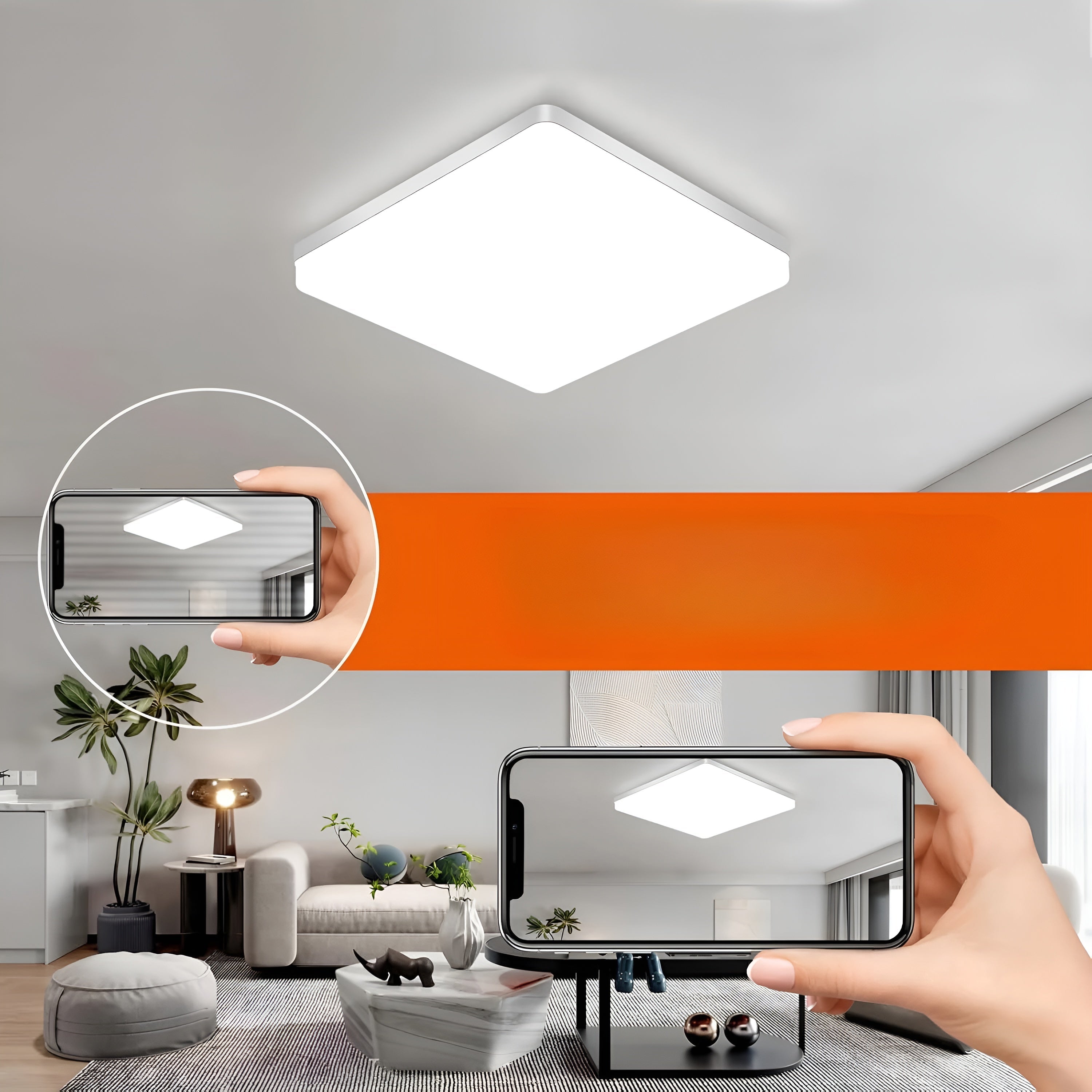 Kvadratisk LED-taklampe – Jevnt og Behagelig Lys | Perfekt for Stue og Bad