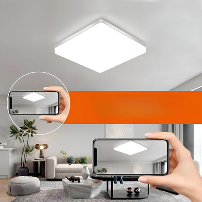 Kvadratisk LED-taklampe – Jevnt og Behagelig Lys | Perfekt for Stue og Bad