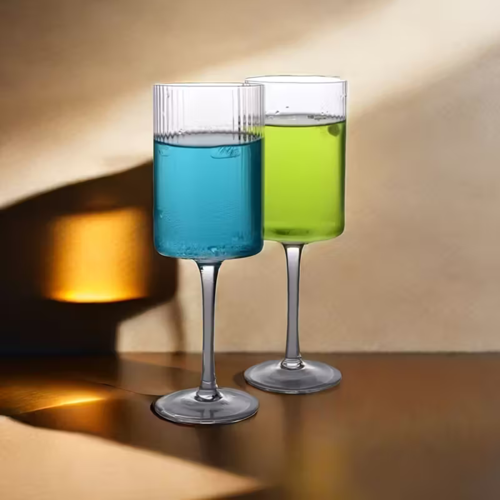 Krystallglass Med Vintage-Riller – Gjennomsiktig Og Dekorativt | Elegant Glass Til Hverdagsbruk Og Borddekking