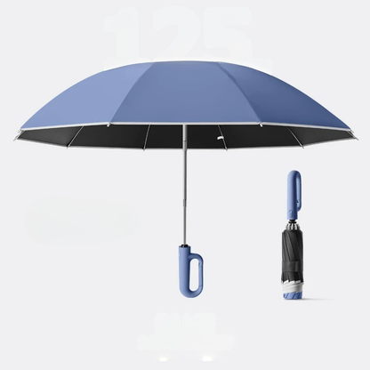 Omvendt Automatisk Paraply – Vindbestandig, Bred Refleksstripe | UV-beskyttelse, Regn og Sol