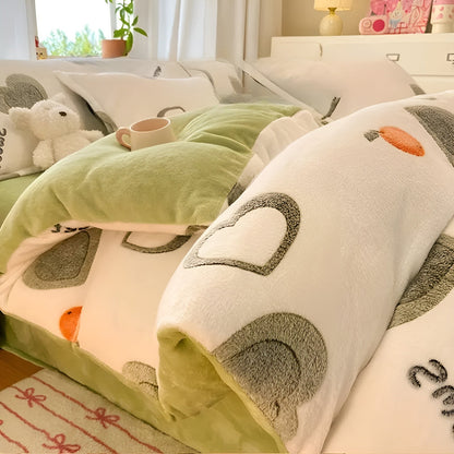 Milchvelours-Sengetøy, 3-delt – Mykt, Varmt og Behagelig | For et koselig soverom