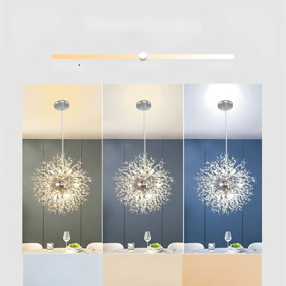 LED Lysekrone med Krystallkuler – Funklende og Dekorativ | Perfekt for Stue og Spisestue - Lysekroner