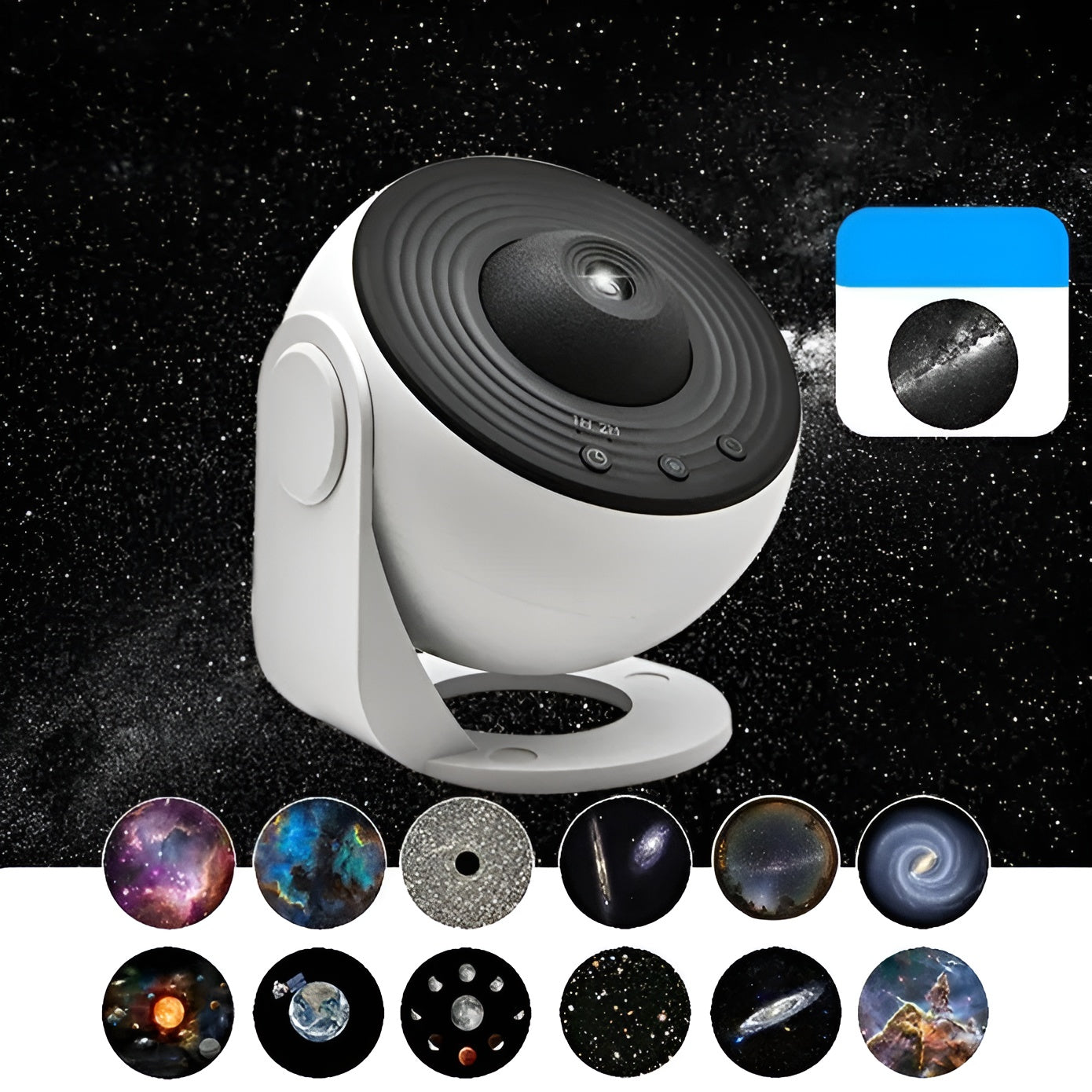 Projektorlampe Med 13 Effekter – Stjernehimmel Og Galakse | Stemningsfullt Nattlys Til Soverommet