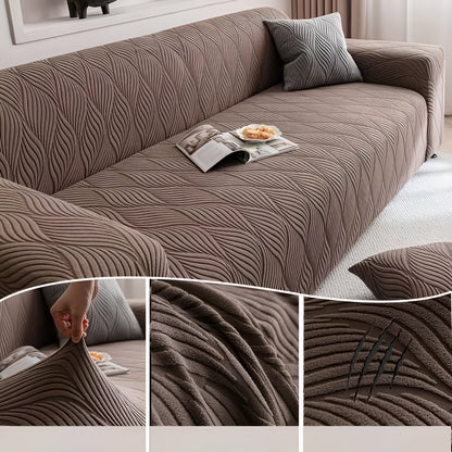 Elastischer Sofabezug aus Fleece – Weich und Gemütlich | Jacquard-Struktur, Perfekt für Sofa & Wohnraum