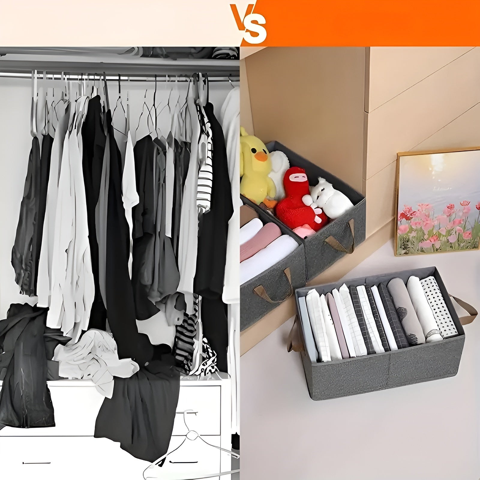 Sammenleggbare Oppbevaringskurver – Praktisk 3-pakning | Perfekt for Klær, Leker og Mer