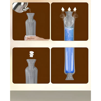 Ekstra Lang Varmtvannsflaske 2 Liter – Ekstra Varm og Koselig | Med Supermykt Fleeceovertrekk