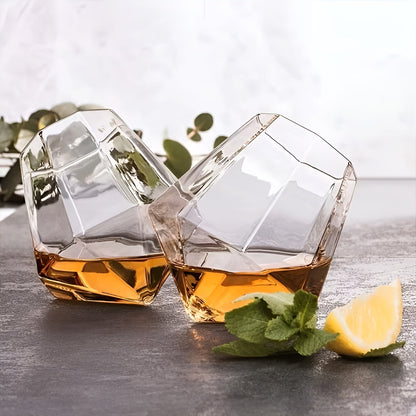 Whiskyglass-sett (4–6 stk.) – Elegant Diamantdesign uten Stilk | Perfekt for Whisky Vin og Cocktails - Sett med glass