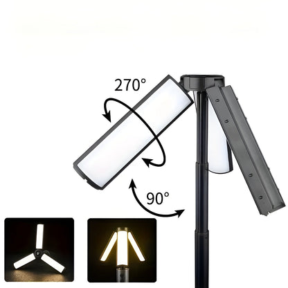 LED Campinglykt – Oppladbar og Sammenleggbar | 270° Justerbar Arm og Flere Lysmoduser