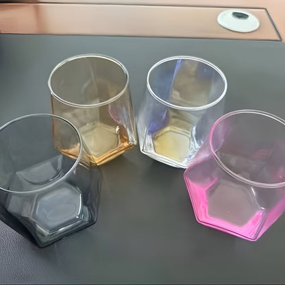Whiskyglassett I 4 Deler – Geometrisk Design Og Fargerike Tumblerglass | 300 ML, Perfekt Til Whisky, Cocktailer Og Gaver