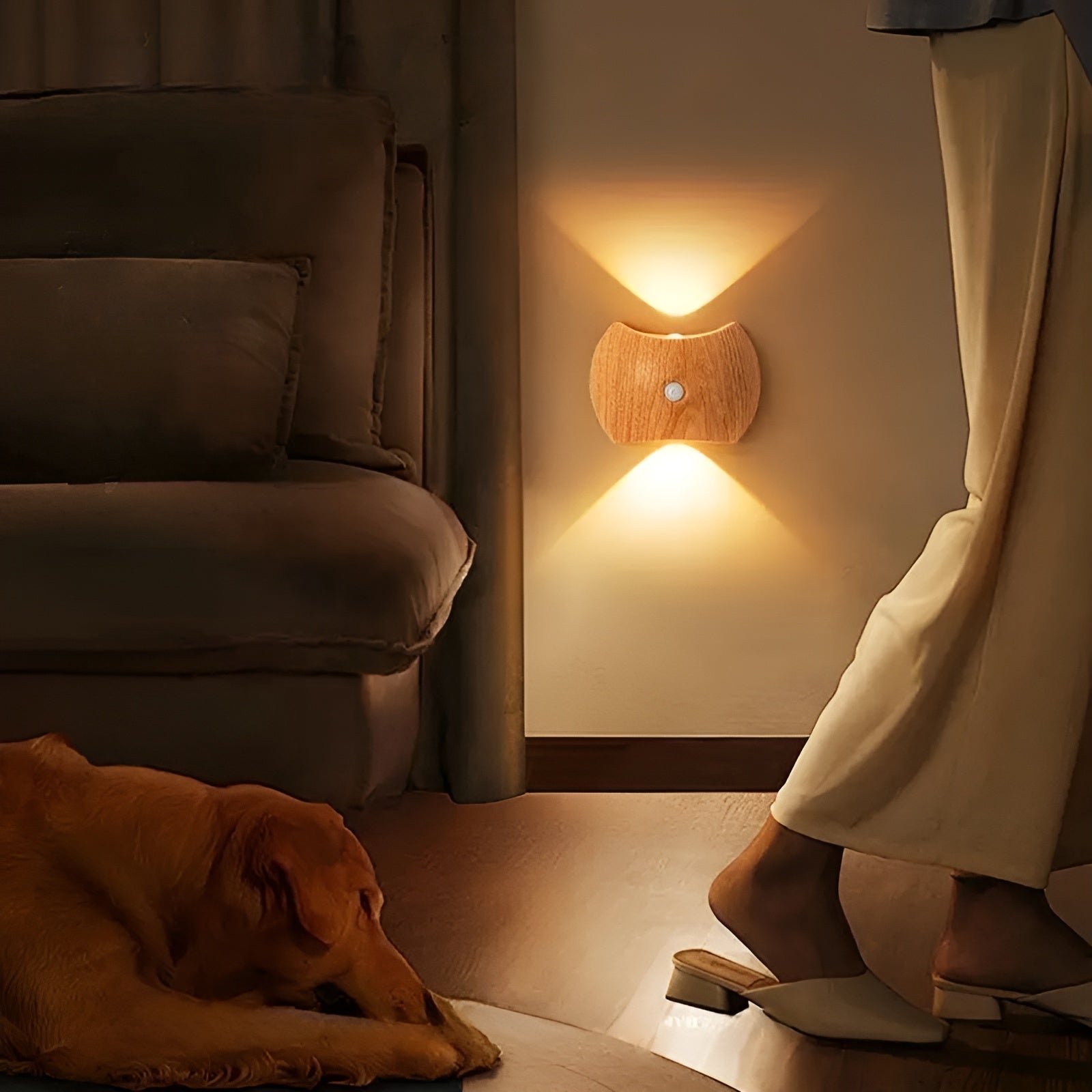 Led-vegglampe Med Bevegelsessensor – Oppladbar Og Smart | Ideell For Soverom Og Ganger
