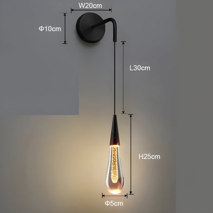 Glitrende Regndråper Krystallpendellampe – Stilig Og Elegant Vegglampe Perfekt For Soverommet