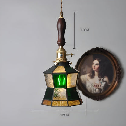 Europeisk Vintage Pendellampe – Stilig LED-pendellampe i tre og kobber | Med glasskuppel i design for stue og spisestue
