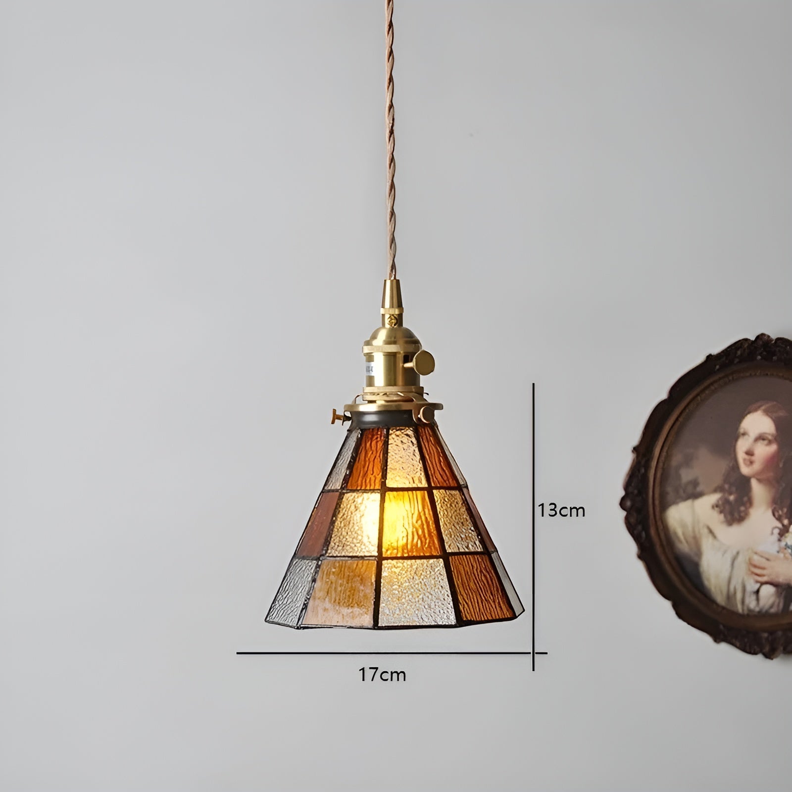Europeisk Vintage Pendellampe – Stilig LED-pendellampe i tre og kobber | Med glasskuppel i design for stue og spisestue