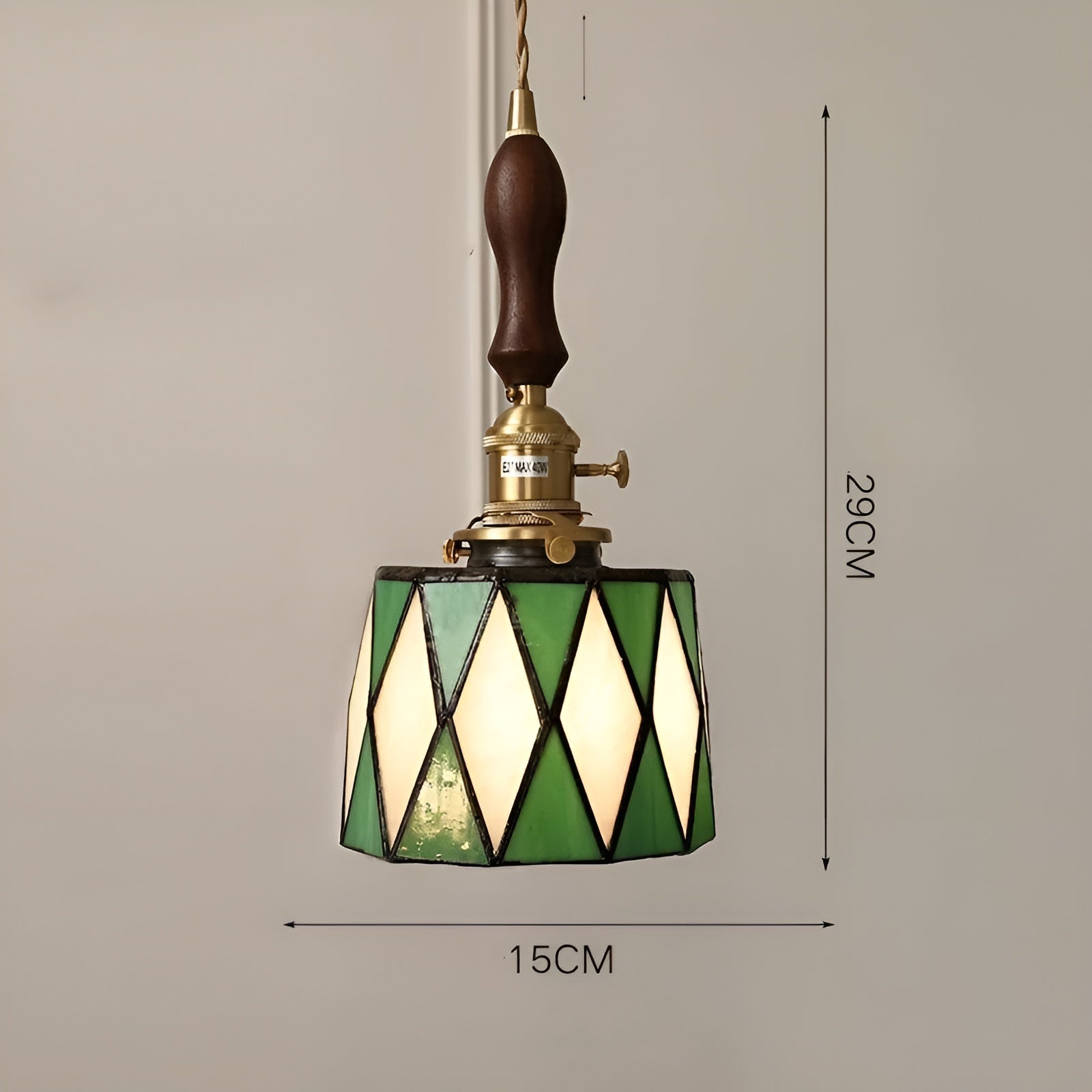 Europeisk Vintage Pendellampe – Stilig LED-pendellampe i tre og kobber | Med glasskuppel i design for stue og spisestue