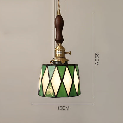 Europeisk Vintage Pendellampe – Stilig LED-pendellampe i tre og kobber | Med glasskuppel i design for stue og spisestue