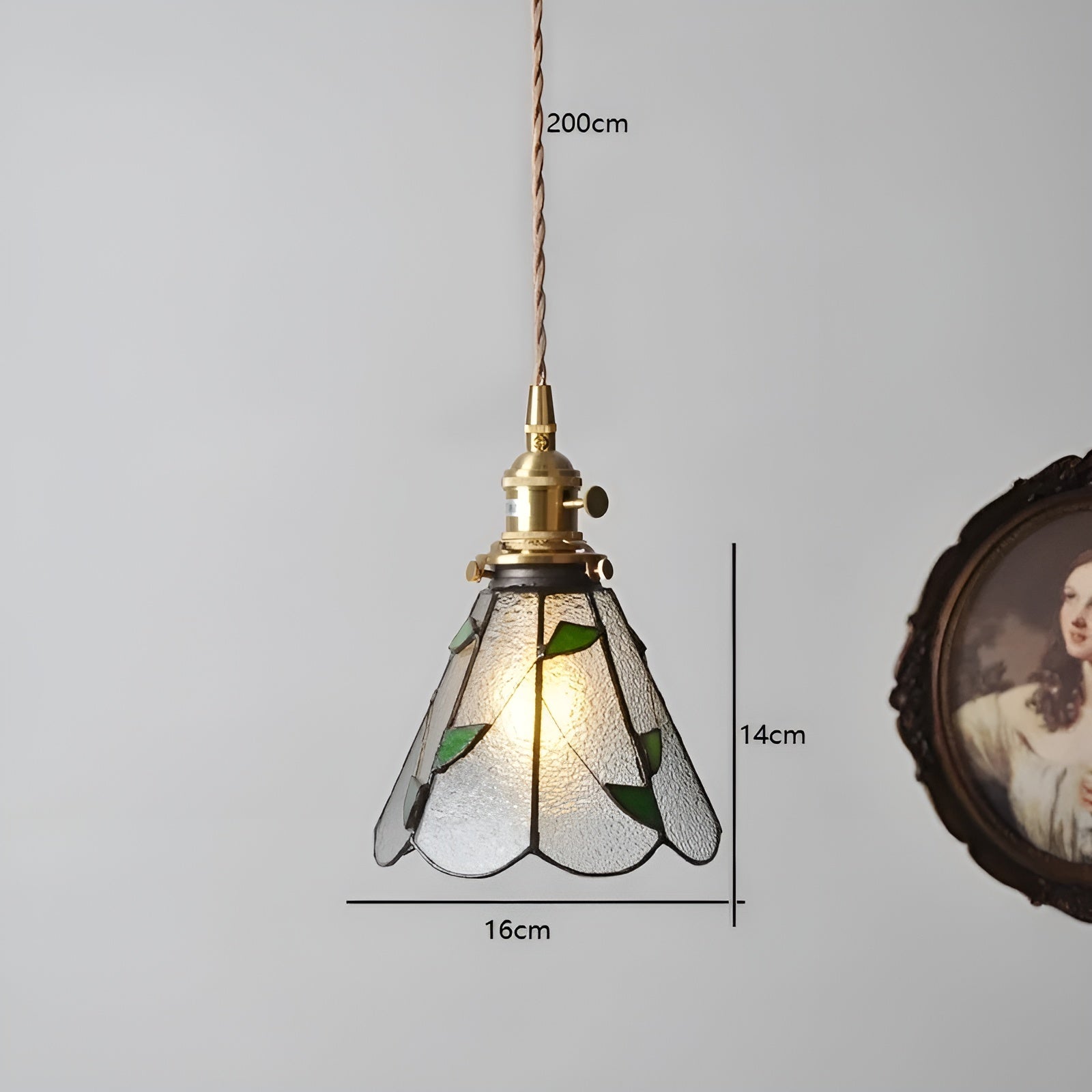 Europeisk Vintage Pendellampe – Stilig LED-pendellampe i tre og kobber | Med glasskuppel i design for stue og spisestue