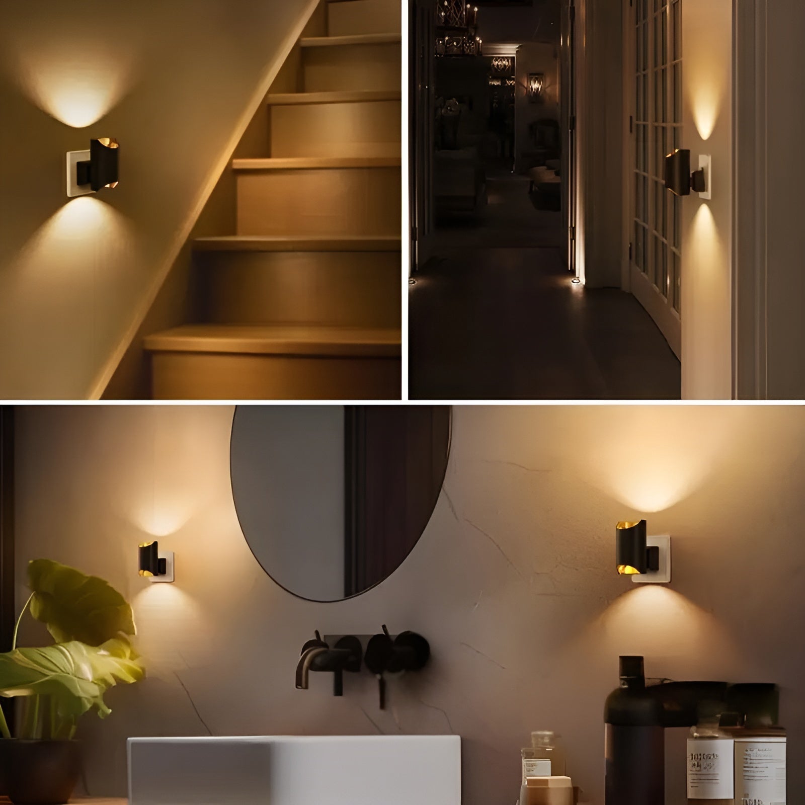 2-pk LED Vegglamper med Støpsel – Dimbare og Moderne | Perfekt for Soverom og Gang